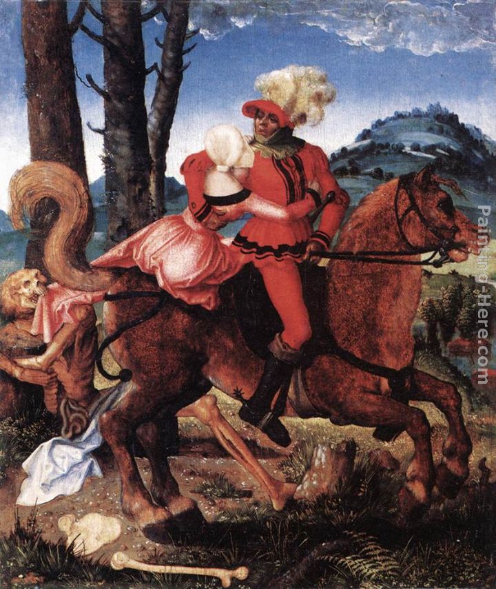 The Knight, the Young Girl, and Death painting - Hans Baldung The Knight, the Young Girl, and Death art painting
